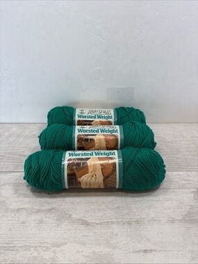 Vintage Aunt Lydia's Worsted Weight Yarn-Garden Green -3.5 oz 100% Acrylic Lot 3